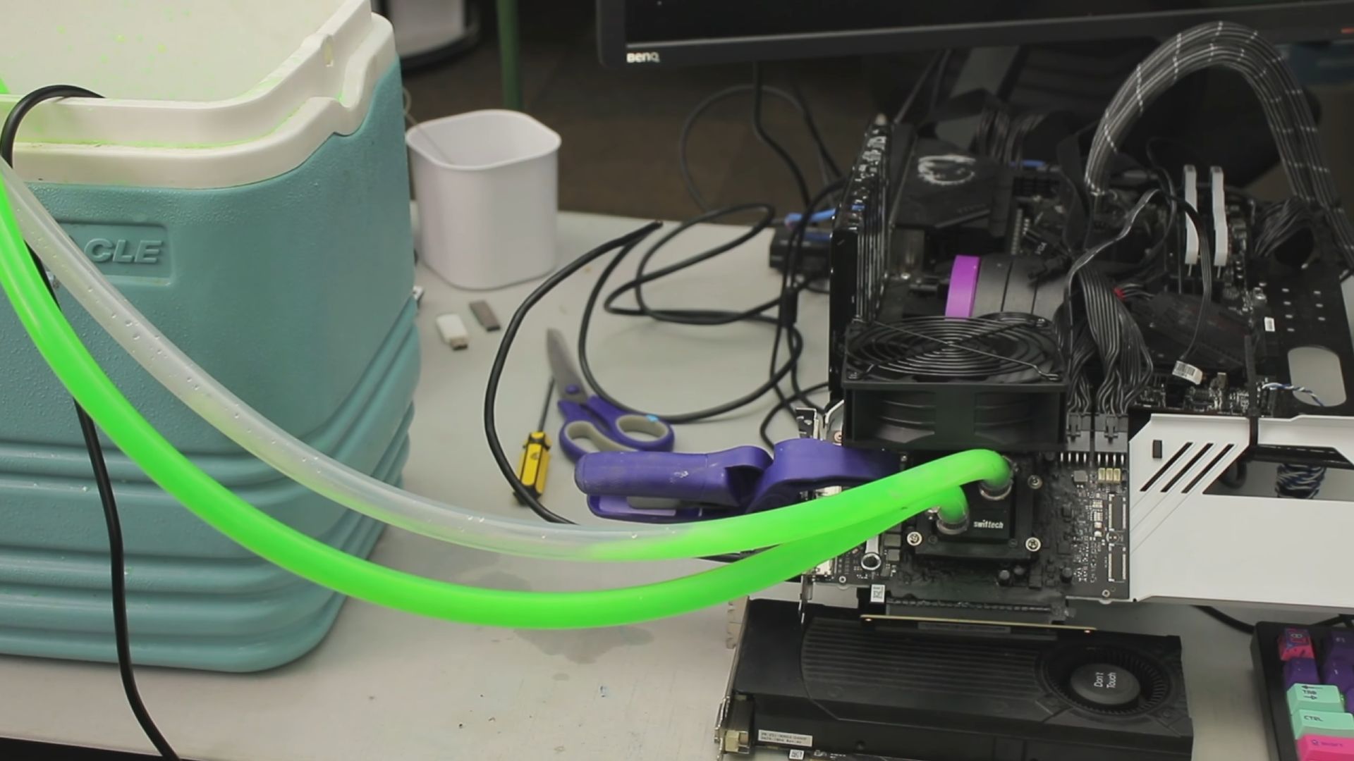 Intel Arc B580 liquid cooled using automotive coolant