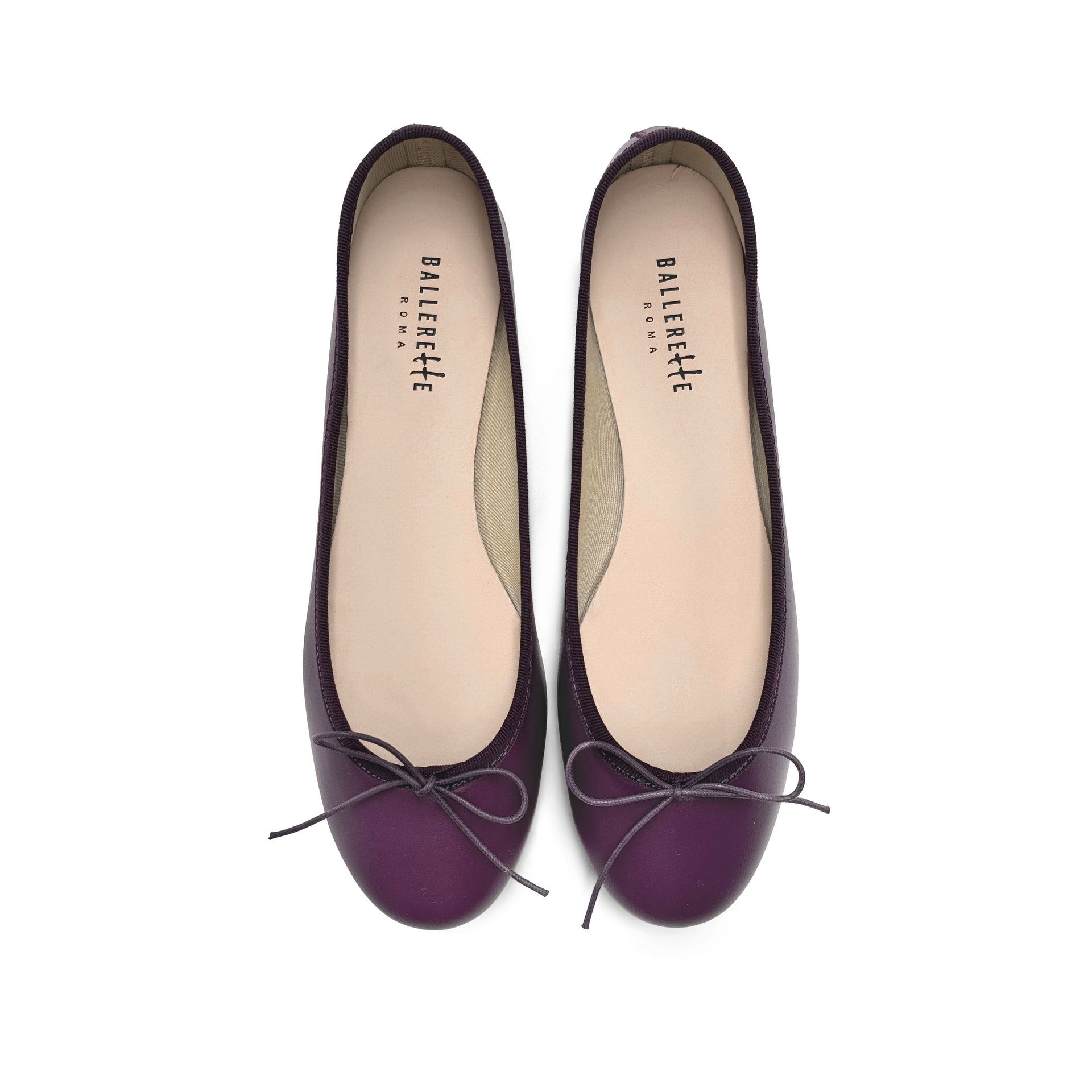Purple Leather Ballet Flats - Us5 - It35