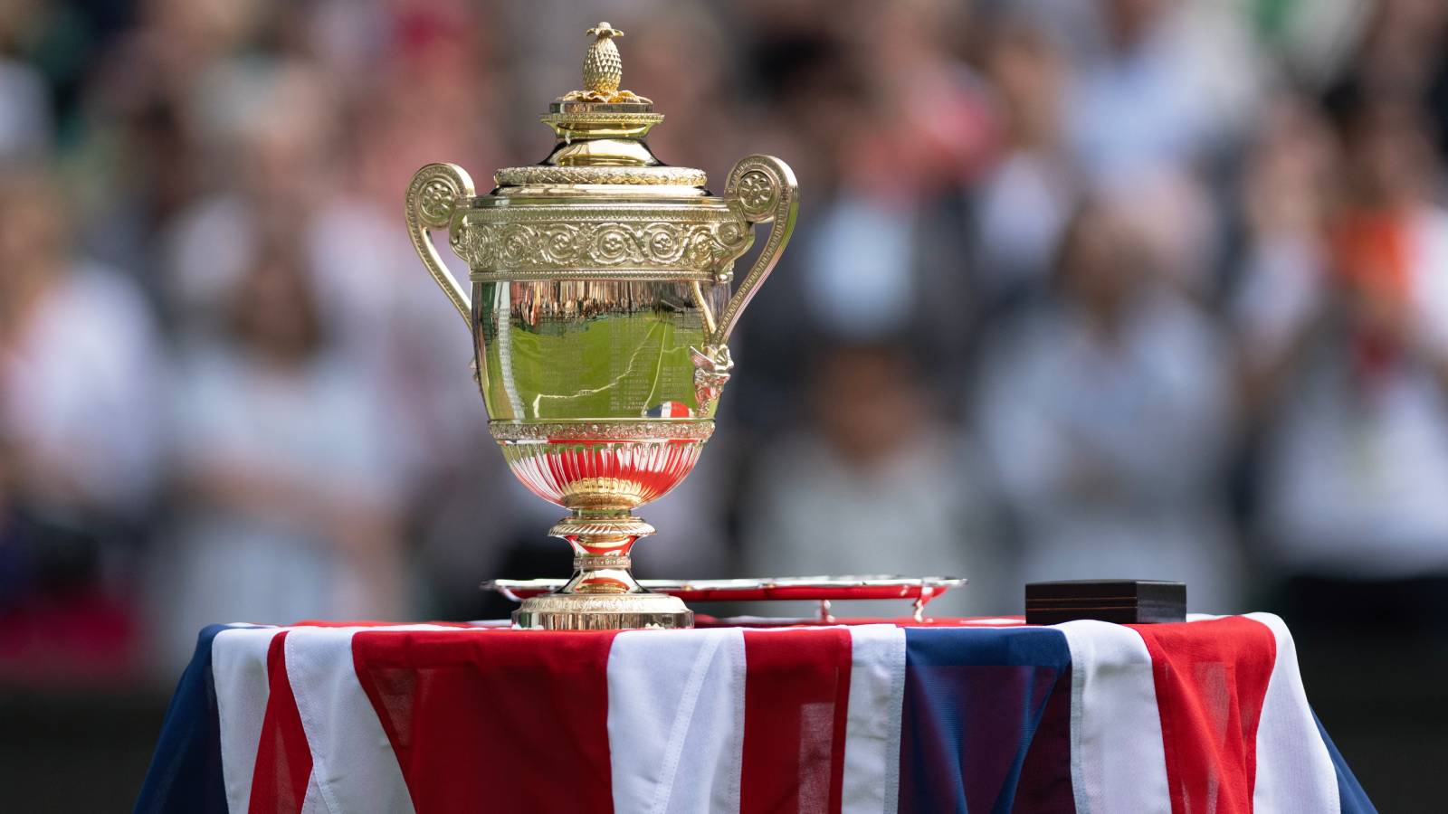 The Men's Singles trophy during Wimbledon 2023.