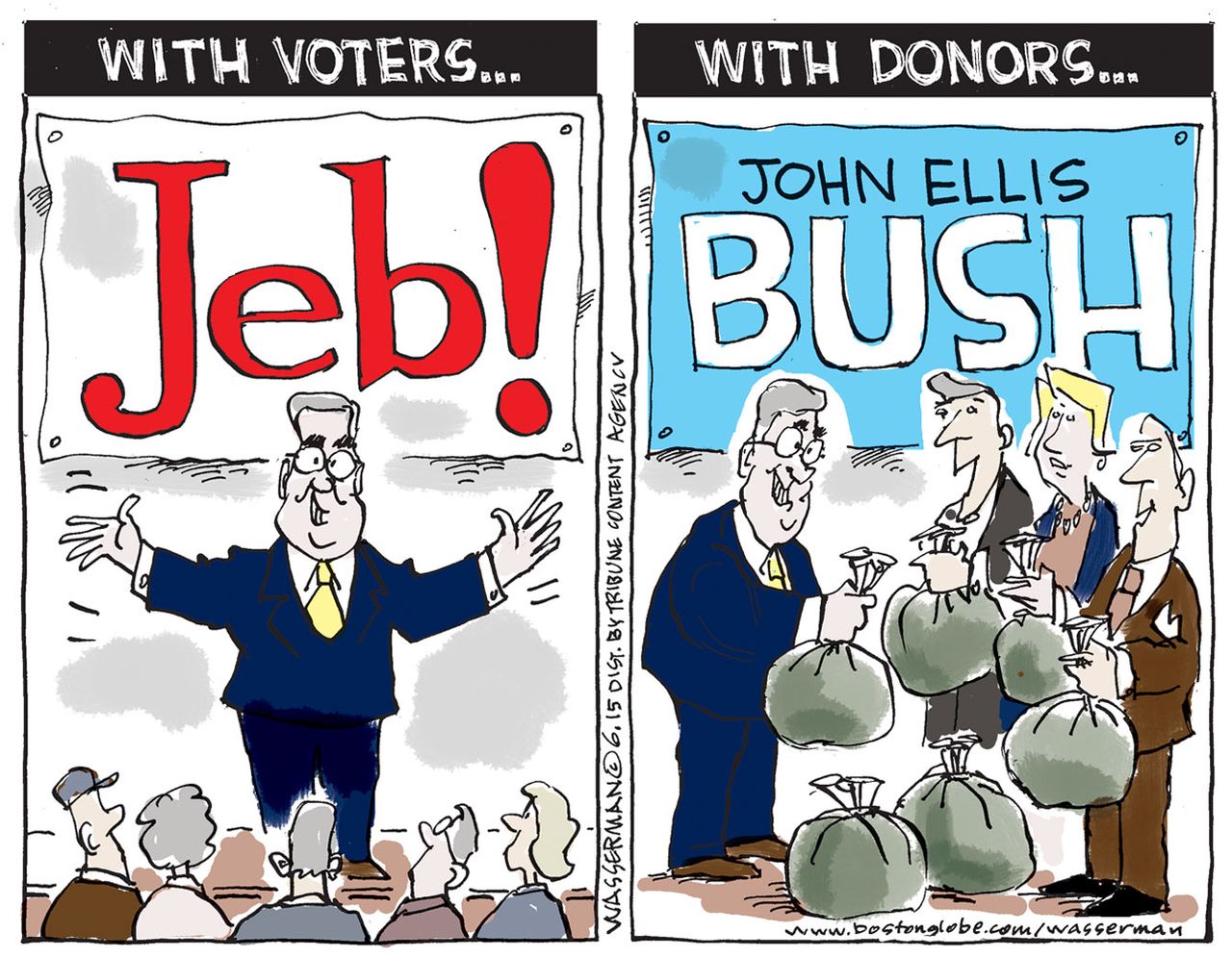 Political cartoon U.S. Jeb Bush 2016