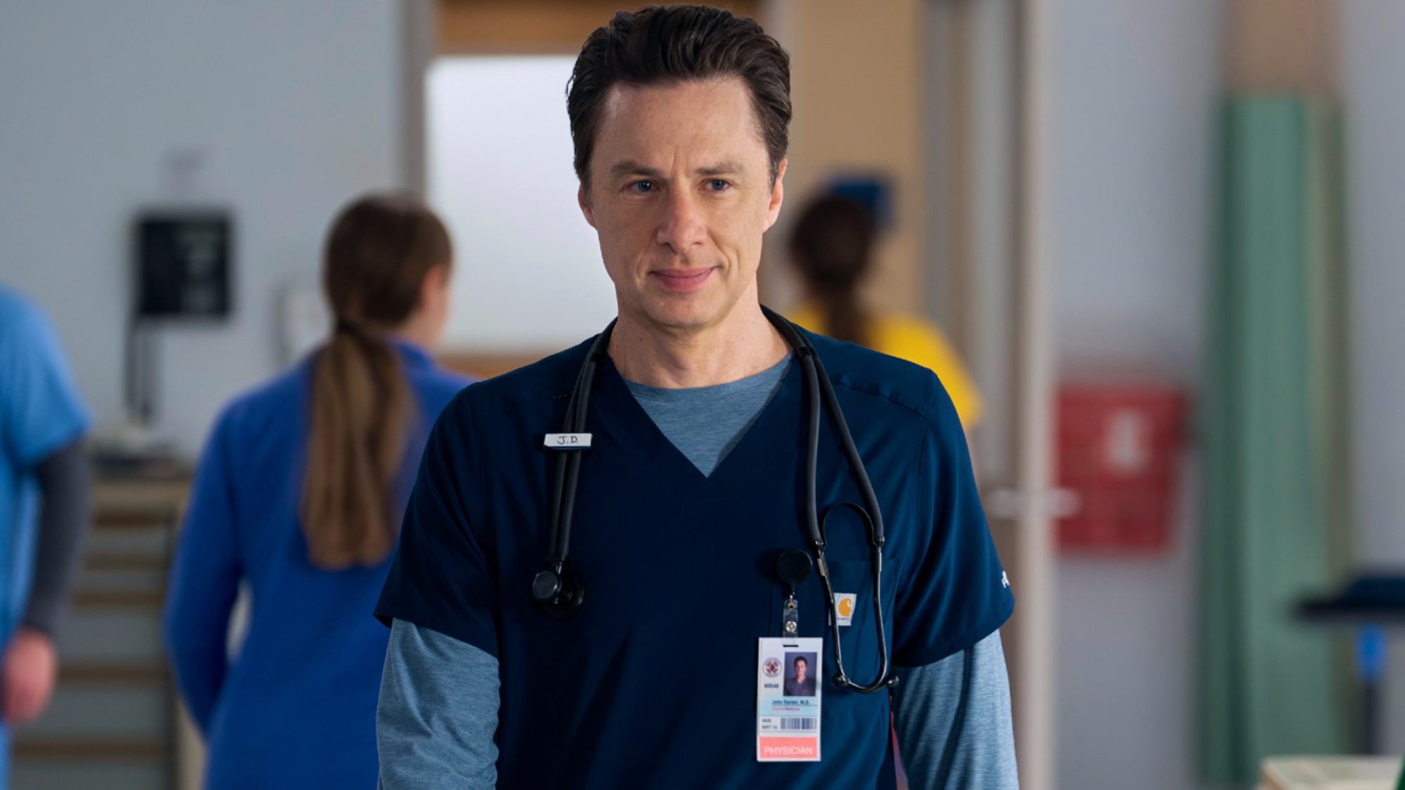 Zach Braff as J.D. in the Scrubs reboot.