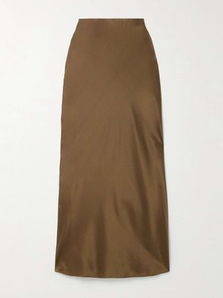 Silk-Satin Maxi Skirt