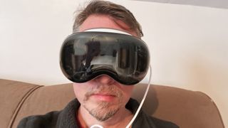 Wearing the Apple Vision Pro headset