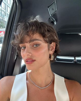 Taylor Hill with mixie haircut