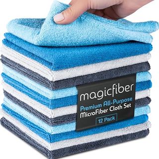 Magicfiber Microfiber Cleaning Cloth - 12 Pack, Large 13" X13” Highly Absorbent Streak-Free Micro Fiber Cleaning Rags Towels for House, Car, Windows, Housekeeping, Household Dusting, Kitchen