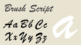 Specimen of Brush Script font