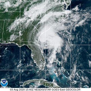 Tropical Storm Isaias on Aug. 3 at 11:40 am ET