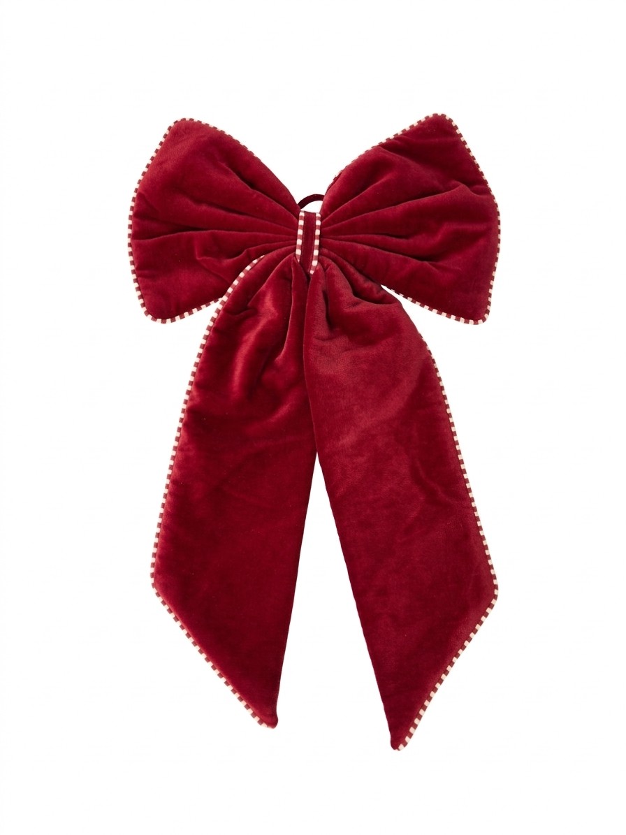 Oliver Bonas Large Burgundy Velvet Bow Christmas Decoration