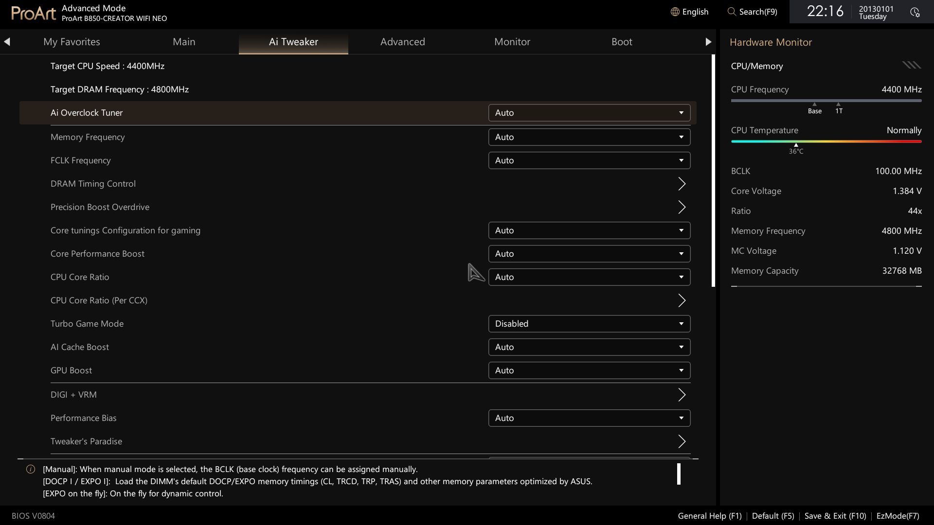 Asus B850-Creator Wifi Neo - BIOS