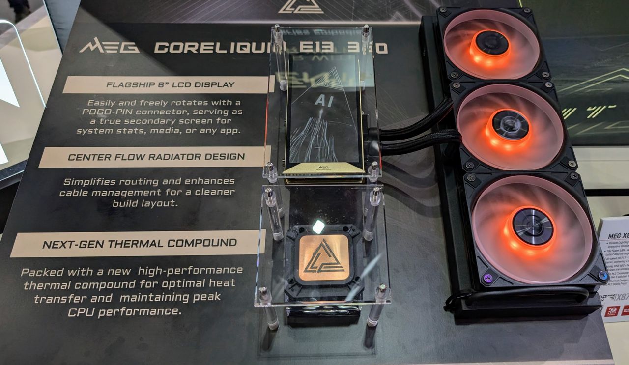 MSI MEG Coreliquid E13 Series AIO cooler at Computex 2025