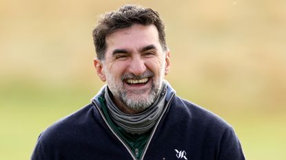 Yasir Al-Rumayyan laughs during the Alfred Dunhill Links Championship