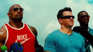 Dwayne Johnson, Mark Wahlberg, and Anthony Mackie in Pain and Gain