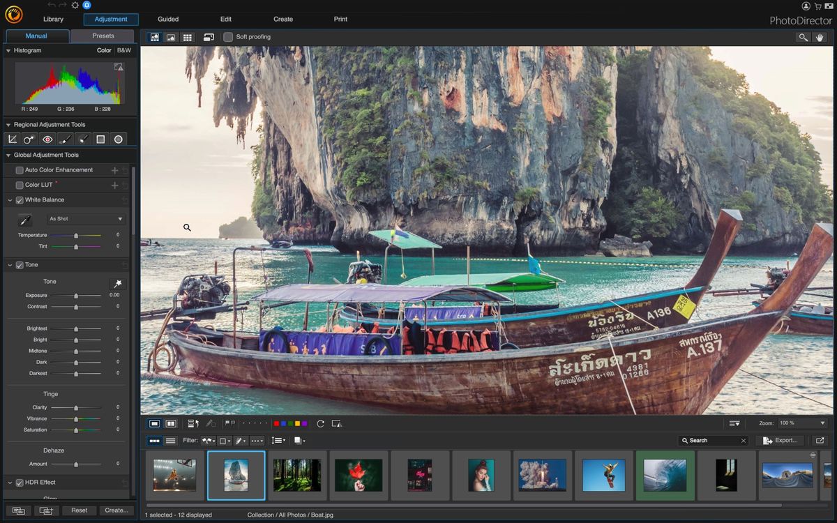 Screenshot of photo editor CyberLnk PhotoDirector