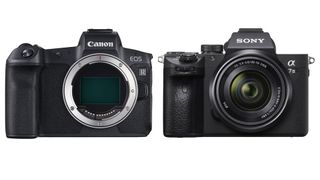 Canon EOS R v Sony A7 III: Front view