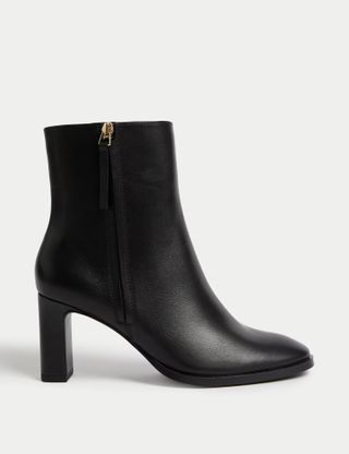 M&S Collection, Leather Block Heel Ankle Boots