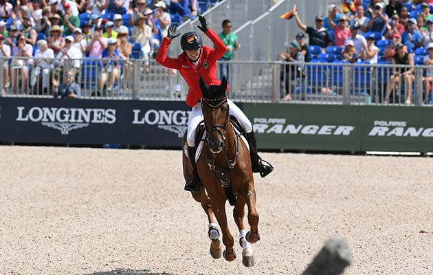 Simone BLUM BLUME (GER) riding DSP ALICE during the third competition in the FEI World Individual Jumping Championships at the FEI World Equestrian Games Tryon 2018 at Tryon International Equestrian Centre, near Tryon North Carolina in the USA between 11th-23rd September 2018