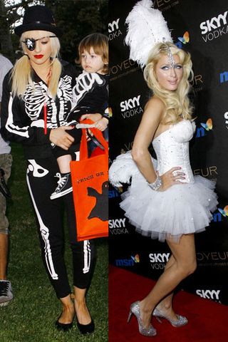 Christina Aguilera and Paris Hilton - Halloween - Celebrity News - Marie Claire