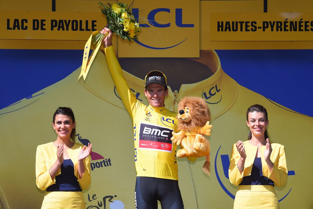 Another yellow jersey and lion for Greg Van Avermaet (BMC)