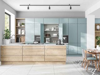 pale wood contemporary kitchen