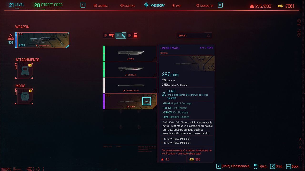 Cyberpunk 2077 Iconic items
