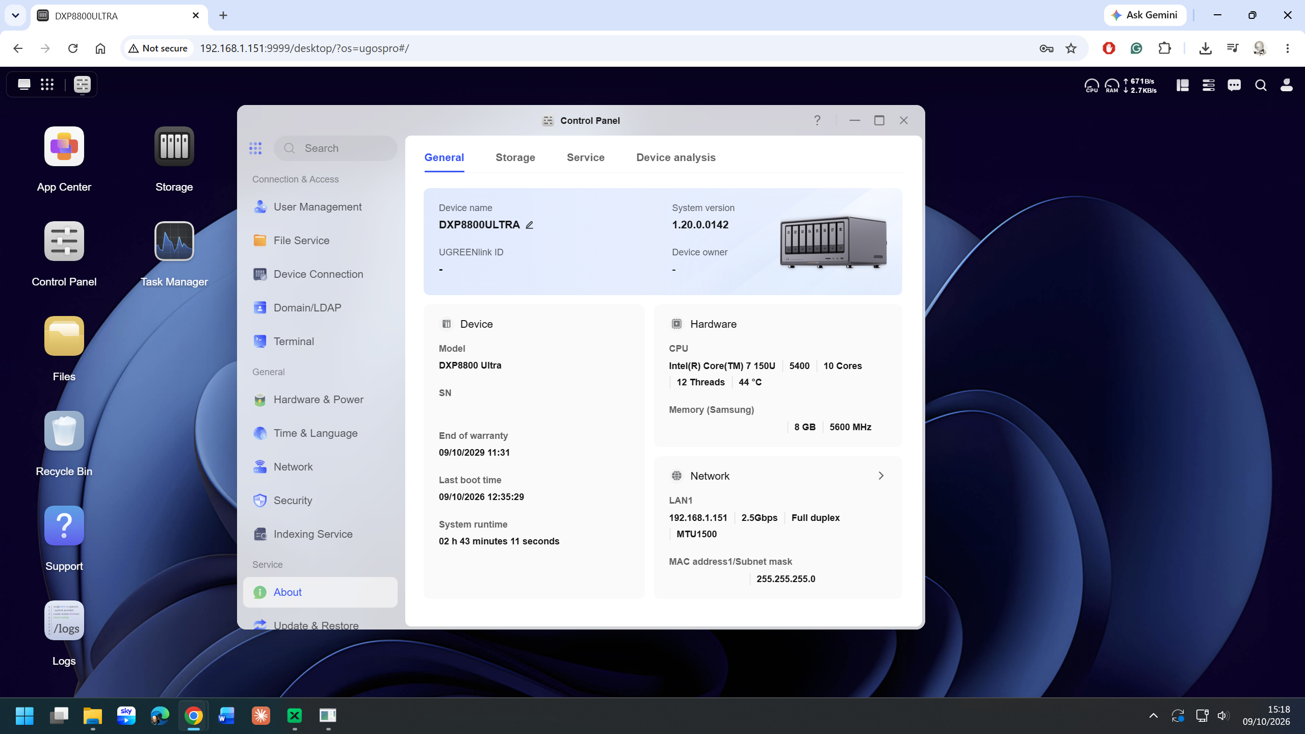 Ugreen DXP8800 Ultra UGOS Pro System Spec
