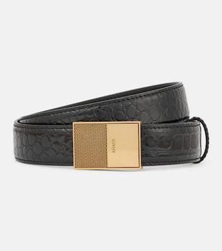 Elio Croc-Effect Leather Belt