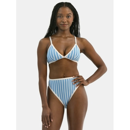 Time and Tru Women's and Women's Plus Striped Bikini Top, Sizes Xs-3x