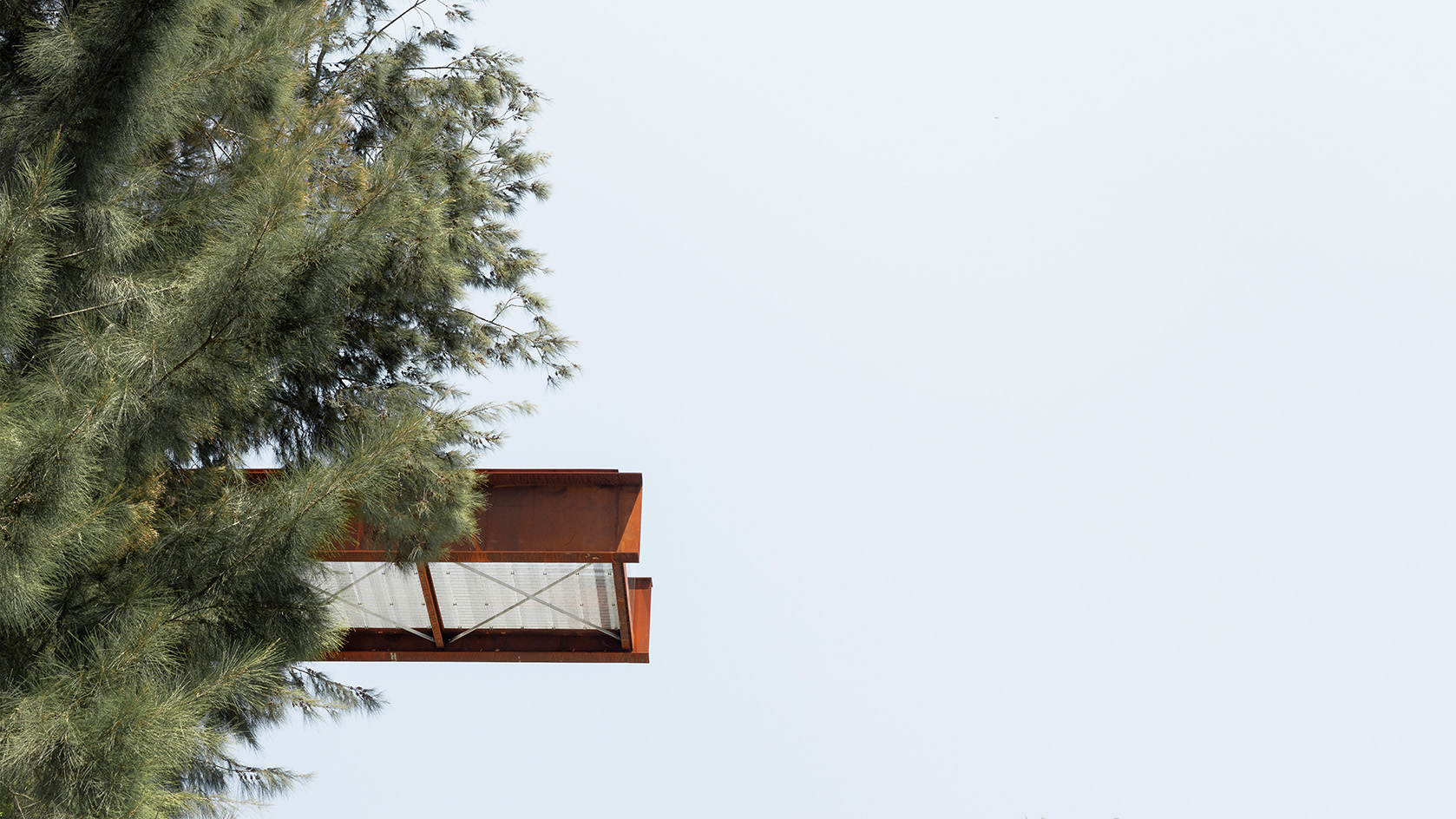 The Southern Lookout, views of forested nature from a corten steel coloured lookout platform jutting out into the wilderness of Australia