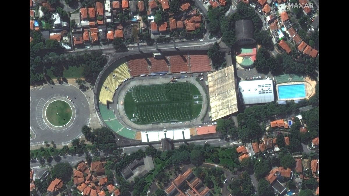 Pacaembu Stadium in Sao Paolo, Brazil, is being converted to a hospital.