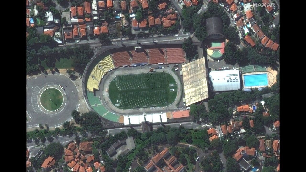 Pacaembu Stadium in Sao Paolo, Brazil, is being converted to a hospital.