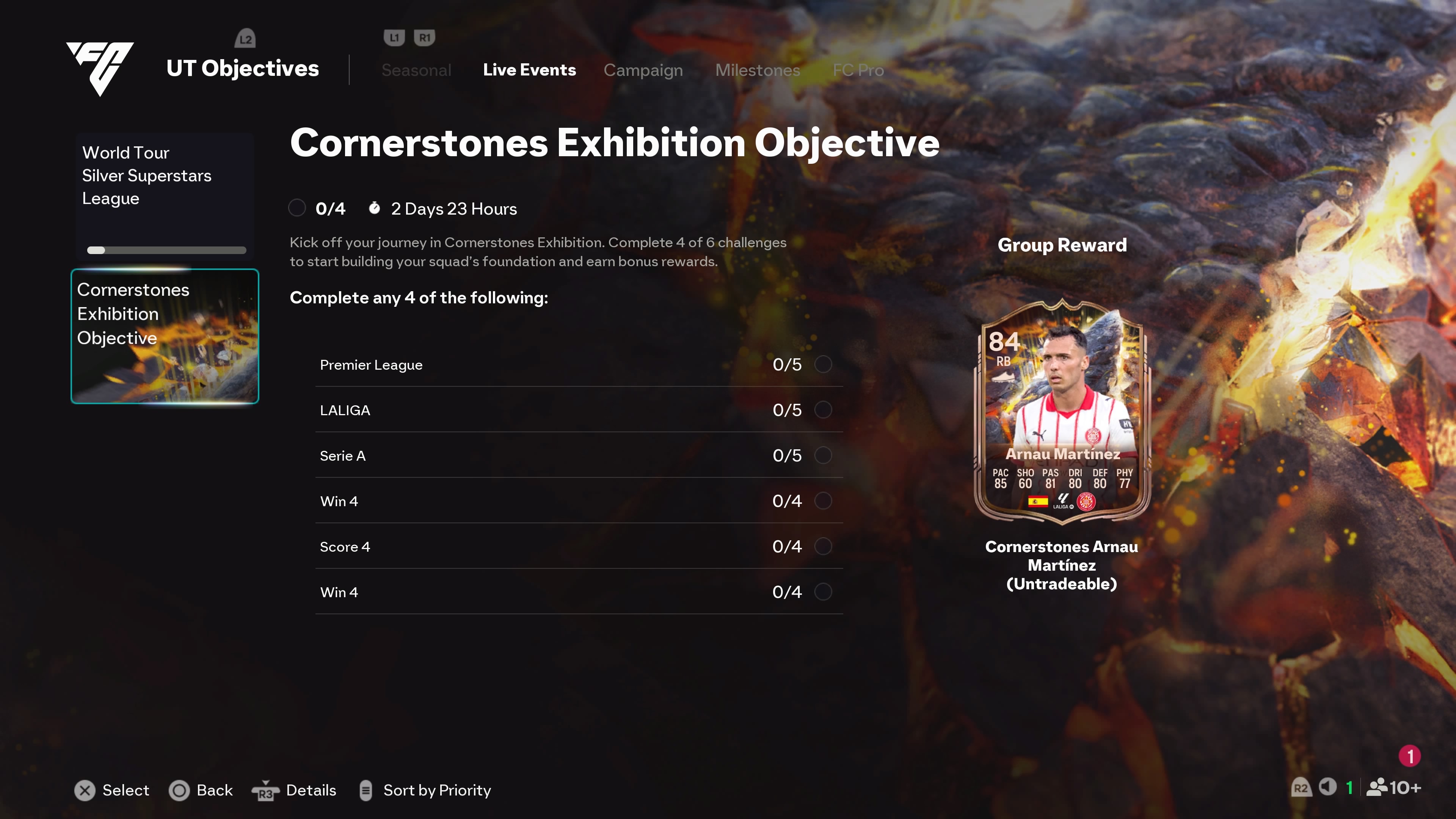 The full set of FC 26 Arnau Martinez objectives