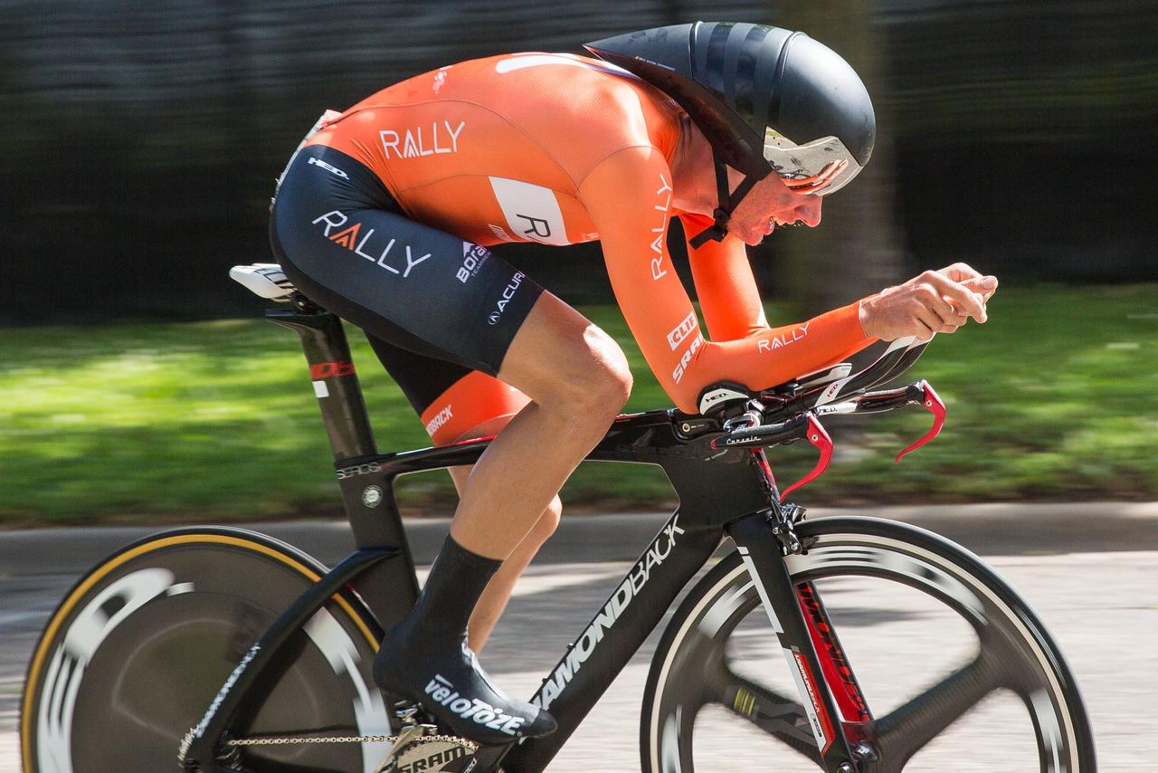 Brandon McNulty en route to his win in the opening time trial at the North Star Grand Prix