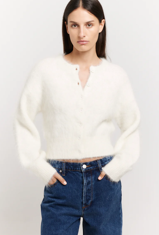 An image of a Henne cardigan, one of the biggest shirt trends for 2025.