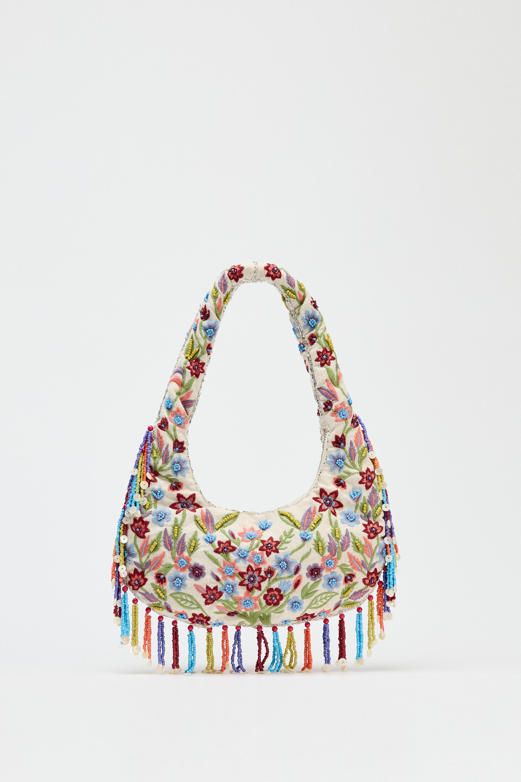 Oval Bag With Floral Embroidery