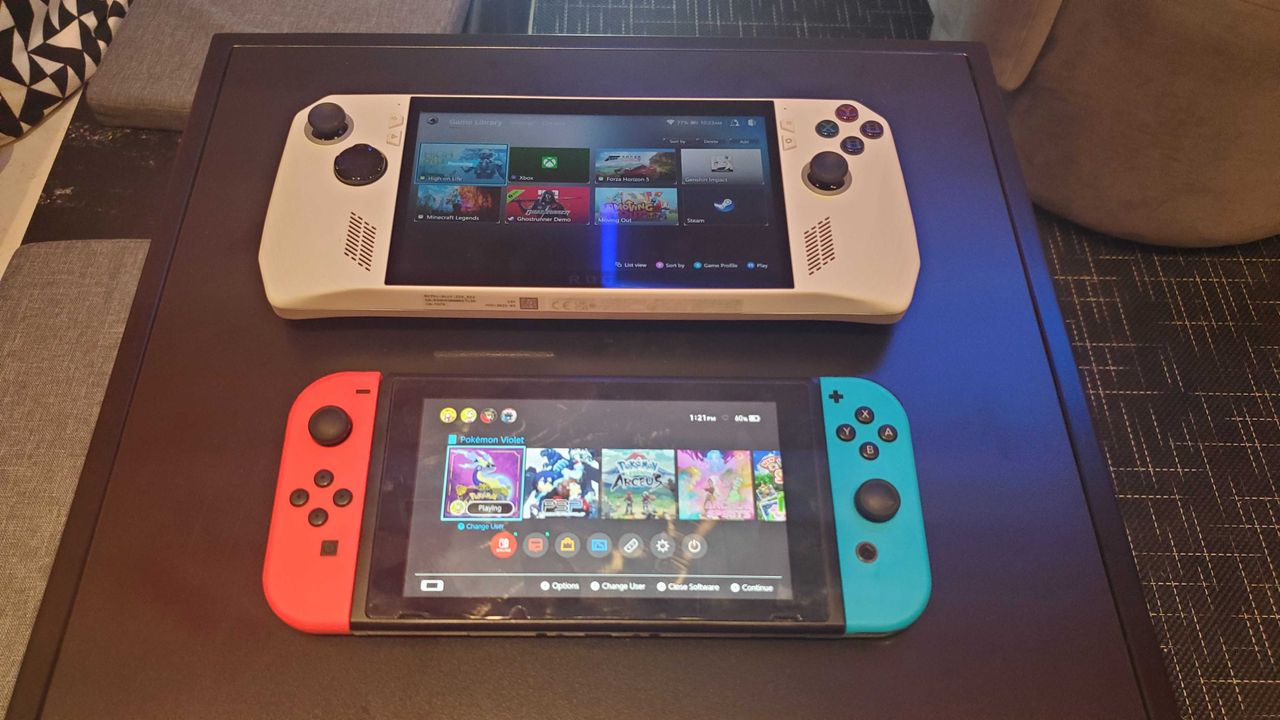 comparison between switch and ROG Ally