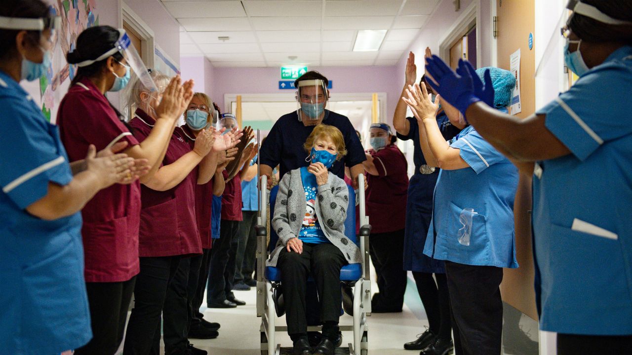 Margaret Keenan receives the first coronavirus vaccine