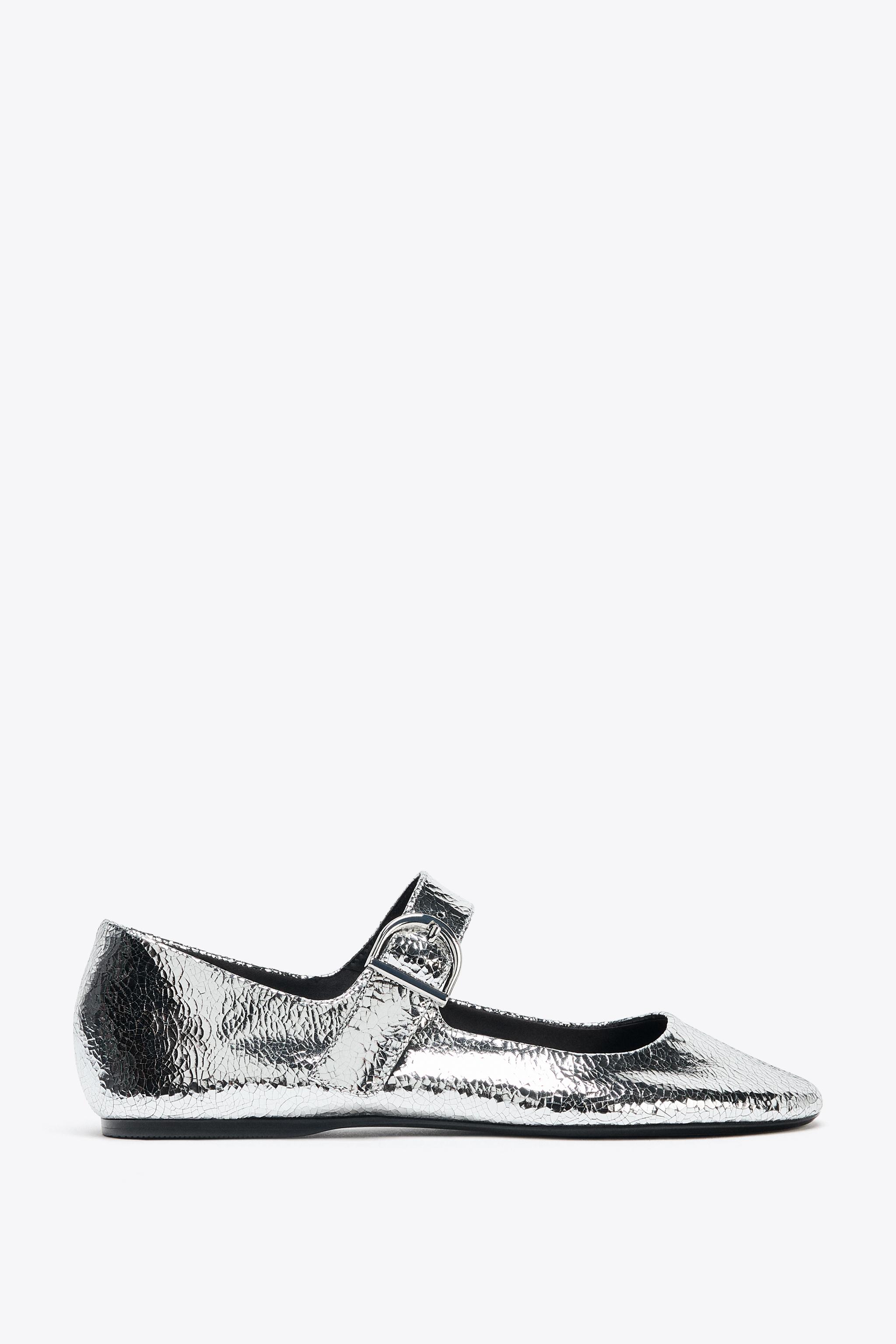 Metallic Effect Ballet Flats
