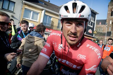 John Degenkolb (Trek Segafredo) at the finish of Gent-Wevelgem