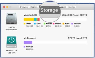 Finding storage usage on OS X