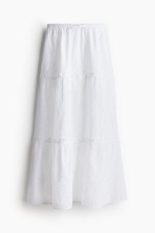 Skirt With Eyelet Embroidery