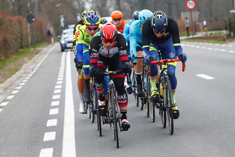 The early breakaway at E3 Harelbeke