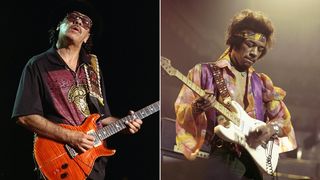 Carlos Santana and Jimi Hendrix