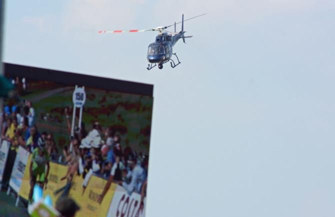 Zardini being filmed from above and displayed in front
