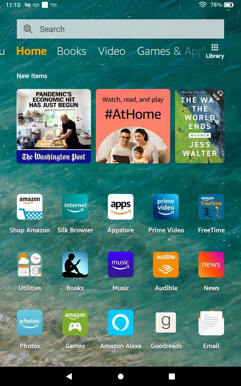 Fire HD 8 home screen