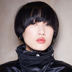 Model with flawless matte makeup