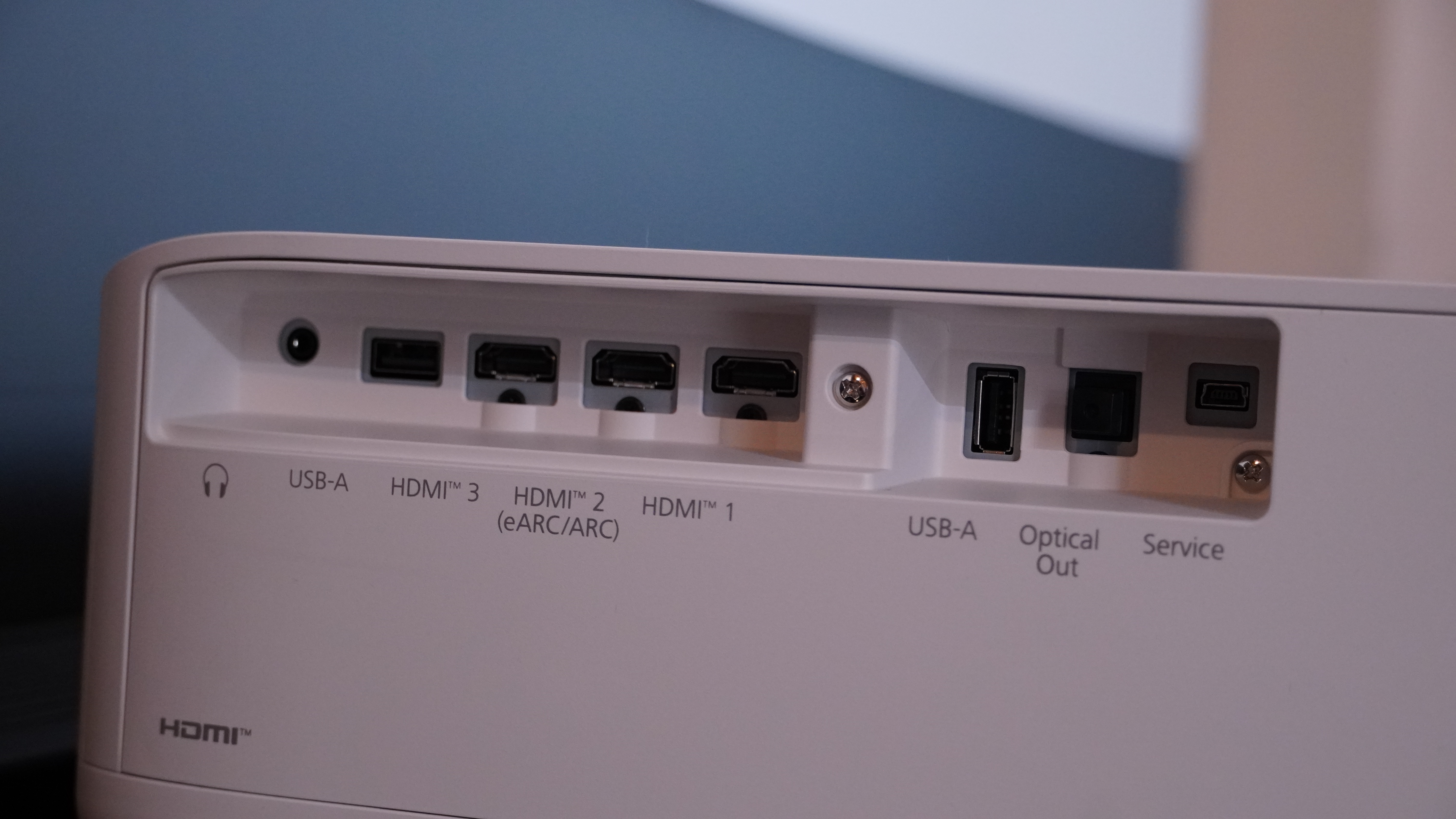 The rear of the Epson LifeStudio Grand Projector showing the ports and connections