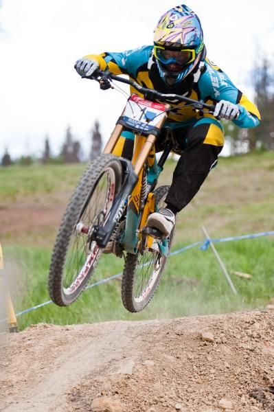 Aaron "The Pinner" Gwin of Team Yeti took his second downhill national championship in as many years.