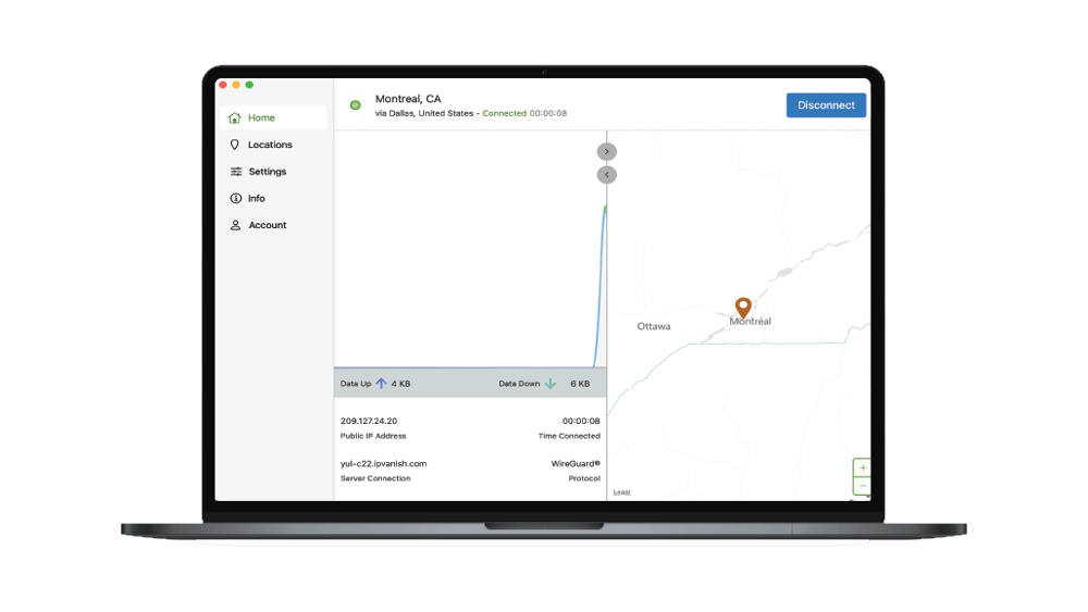 Double Hop VPN working on a laptop.
