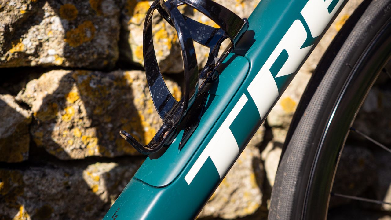 Trek Domane SLR 9 leaning against a stone wall