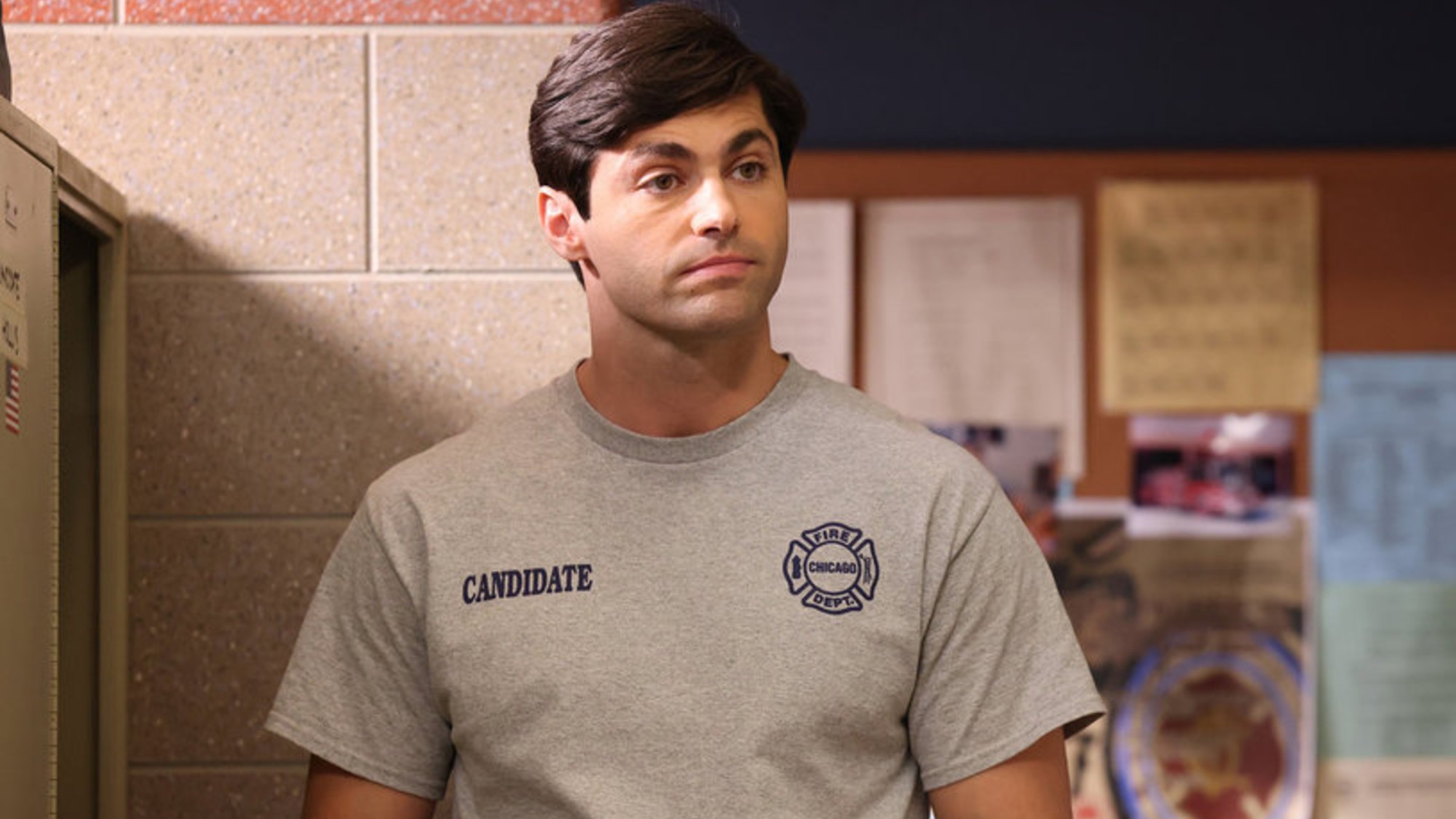 Matthew Daddario as McCaffrey on Chicago Fire.